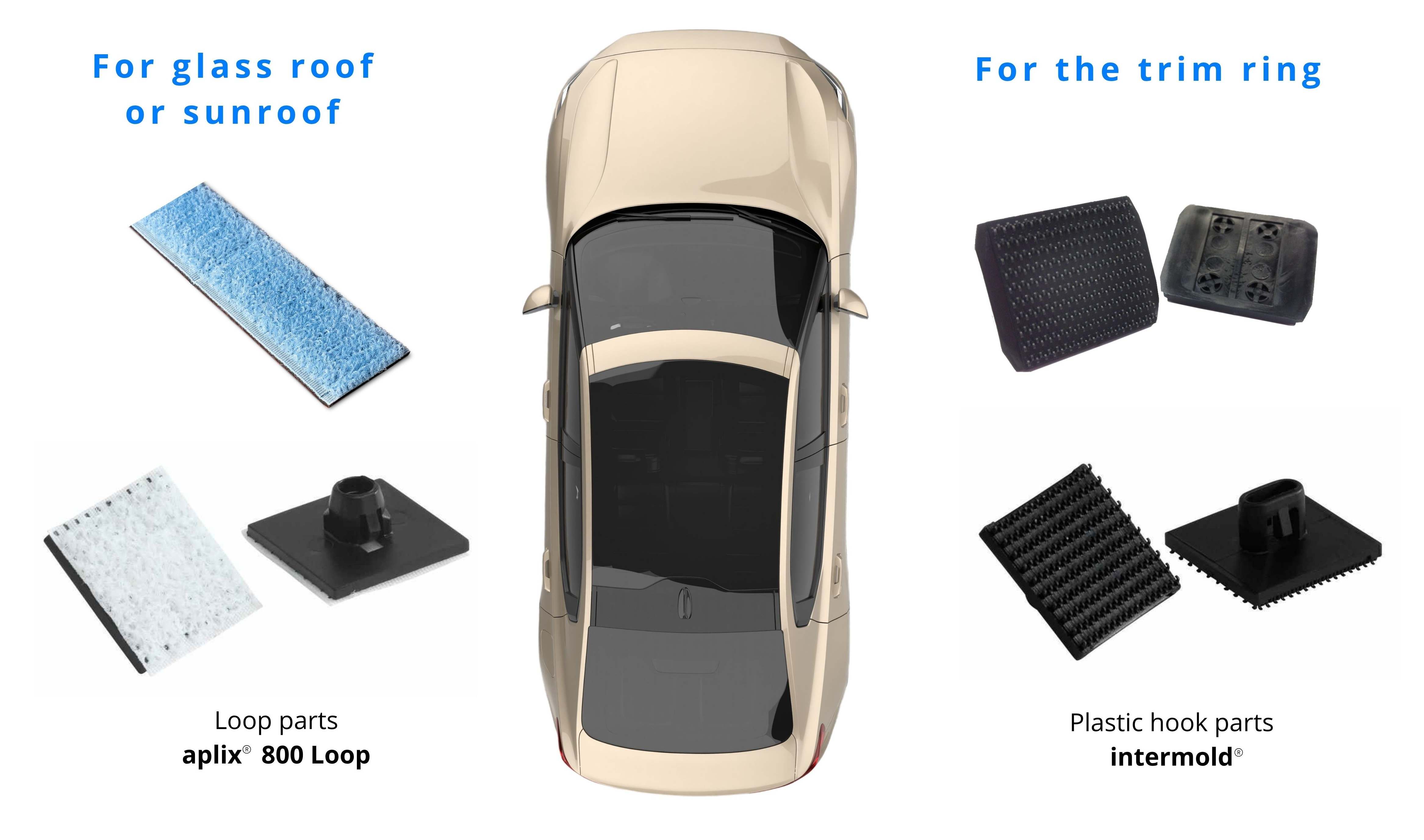 aplix hook and loop for healiners and sunroof
